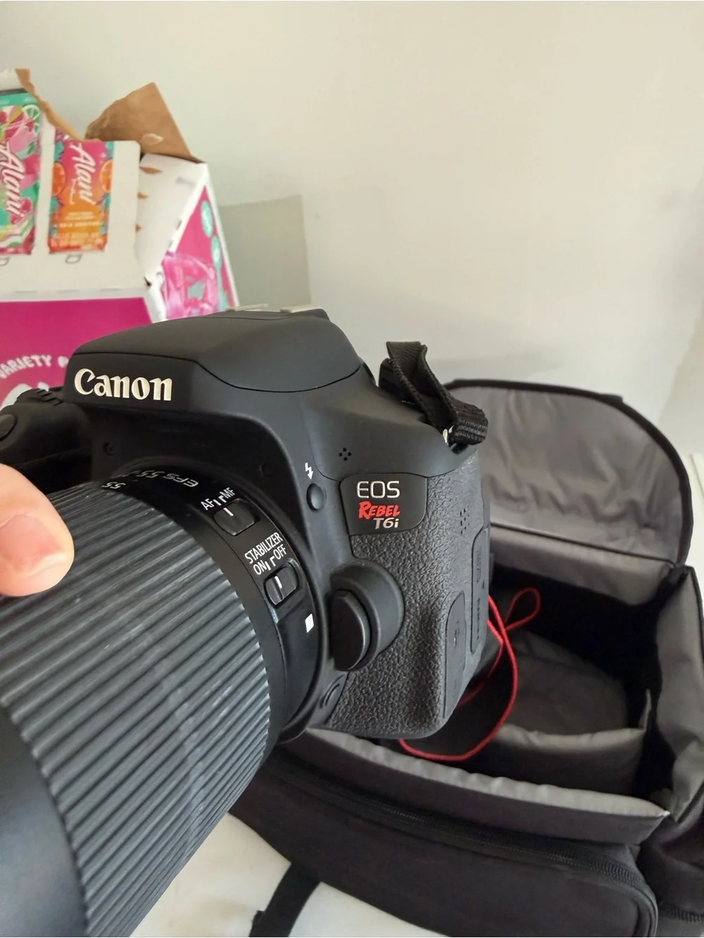 Canon EOS Rebel T6i DSLR Camera in Black